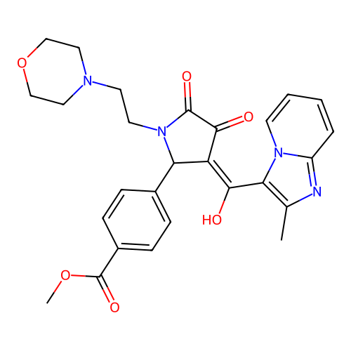 methyl 4-(4-hydroxy-3-(2-methylimidazo[1,2-a]pyridine-3-carbonyl)-1-(2-morpholinoethyl)-5-oxo-2,5-dihydro-1H-pyrrol-2-yl)benzoate structure