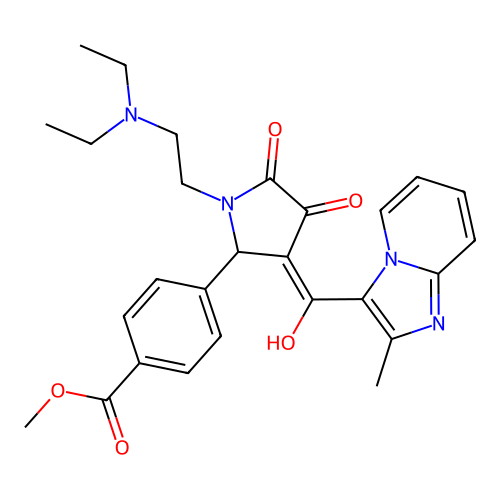 methyl 4-(1-(2-(diethylamino)ethyl)-4-hydroxy-3-(2-methylimidazo[1,2-a]pyridine-3-carbonyl)-5-oxo-2,5-dihydro-1H-pyrrol-2-yl)benzoate structure