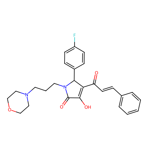 5-(4-fluorophenyl)-3-hydroxy-1-[3-(morpholin-4-yl)propyl]-4-[(2E)-3-phenylprop-2-enoyl]-1,5-dihydro-2H-pyrrol-2-one structure