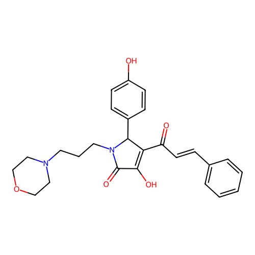 4-cinnamoyl-3-hydroxy-5-(4-hydroxyphenyl)-1-(3-morpholinopropyl)-1H-pyrrol-2(5H)-one structure