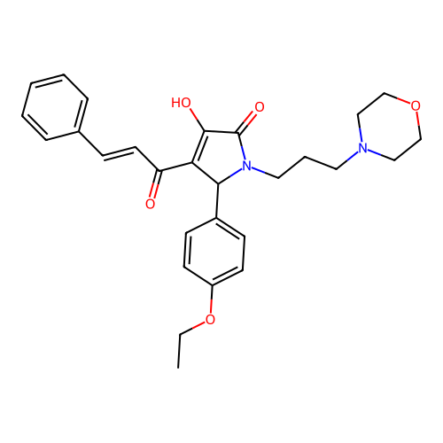 5-(4-ethoxyphenyl)-3-hydroxy-1-[3-(morpholin-4-yl)propyl]-4-[(2E)-3-phenylprop-2-enoyl]-1,5-dihydro-2H-pyrrol-2-one structure