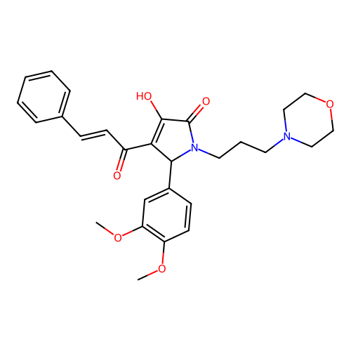 4-cinnamoyl-5-(3,4-dimethoxyphenyl)-3-hydroxy-1-(3-morpholinopropyl)-1H-pyrrol-2(5H)-one structure