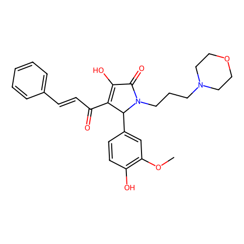 4-cinnamoyl-3-hydroxy-5-(4-hydroxy-3-methoxyphenyl)-1-(3-morpholinopropyl)-1H-pyrrol-2(5H)-one structure