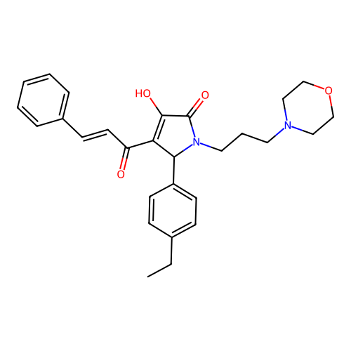 4-cinnamoyl-5-(4-ethylphenyl)-3-hydroxy-1-(3-morpholinopropyl)-1H-pyrrol-2(5H)-one structure