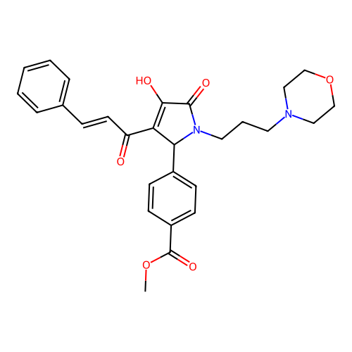 (E)-methyl 4-(3-cinnamoyl-4-hydroxy-1-(3-morpholinopropyl)-5-oxo-2,5-dihydro-1H-pyrrol-2-yl)benzoate structure