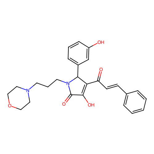 4-cinnamoyl-3-hydroxy-5-(3-hydroxyphenyl)-1-(3-morpholinopropyl)-1H-pyrrol-2(5H)-one structure