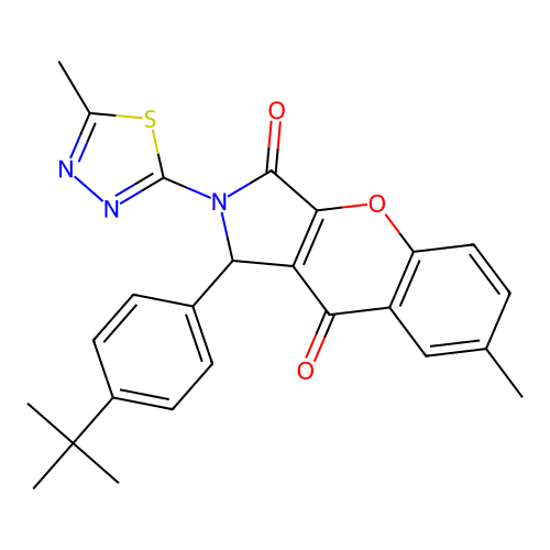 1-(4-(tert-butyl)phenyl)-7-methyl-2-(5-methyl-1,3,4-thiadiazol-2-yl)-1,2-dihydrochromeno[2,3-c]pyrrole-3,9-dione structure