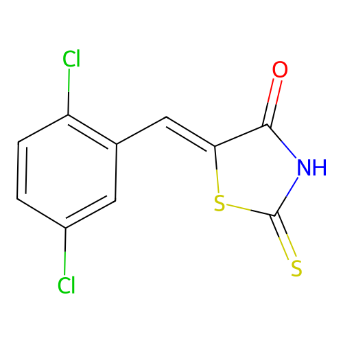 (5Z)-5-[(2,5-dichlorophenyl)methylidene]-2-sulfanylidene-1,3-thiazolidin-4-one structure