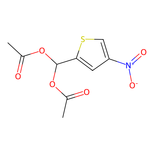 (Acetyloxy){4-nitro-2-thienyl}methyl acetate structure