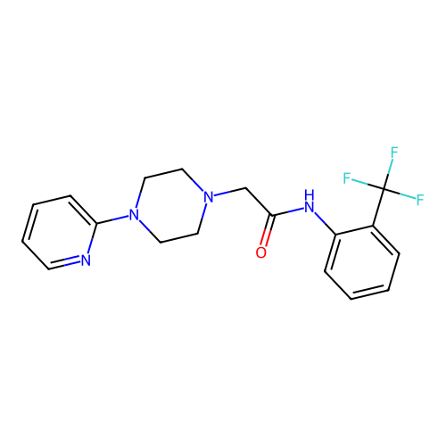 2-(4-pyridin-2-ylpiperazin-1-yl)-N-[2-(trifluoromethyl)phenyl]acetamide structure