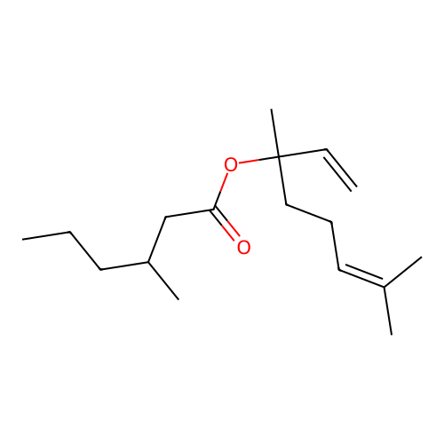 Linalyl 3-methylhexanoate structure
