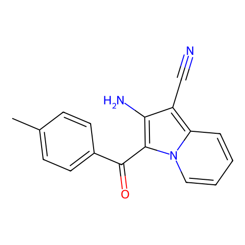 2-Amino-3-(4-methylbenzoyl)-1-indolizinecarbonitrile structure