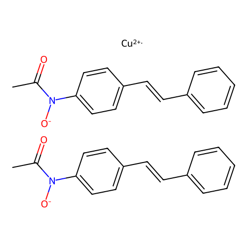 trans-N-Hydroxy-4-acetylaminostilbene cupric chelate structure