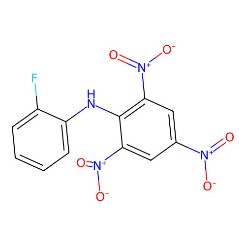 N-(2-fluorophenyl)-2,4,6-trinitroaniline structure