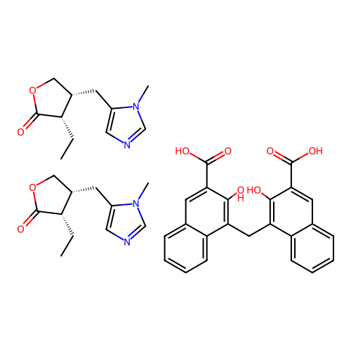 Pilocarpine pamoate structure