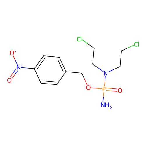 4-nitrobenzyl N,N-bis(2-chloroethyl) phosphorodiamidate structure