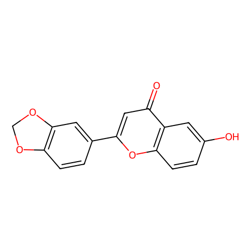 2-(1,3-benzodioxol-5-yl)-6-hydroxy-4H-chromen-4-one structure