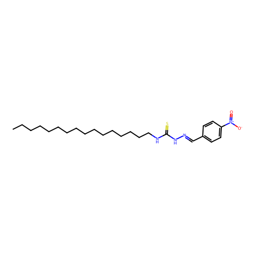1-hexadecyl-3-[(E)-(4-nitrophenyl)methylideneamino]thiourea structure
