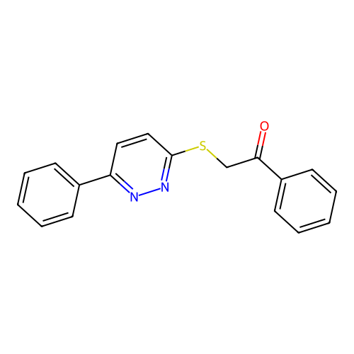 1-Phenyl-2-(6-phenylpyridazin-3-yl)sulfanylethanone structure