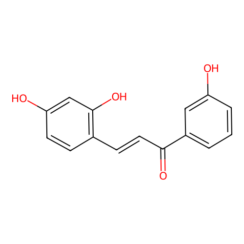 (E)-3-(2,4-dihydroxyphenyl)-1-(3-hydroxyphenyl)prop-2-en-1-one structure