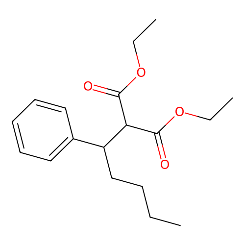 Diethyl(1-phenylpentyl)propanedioate structure
