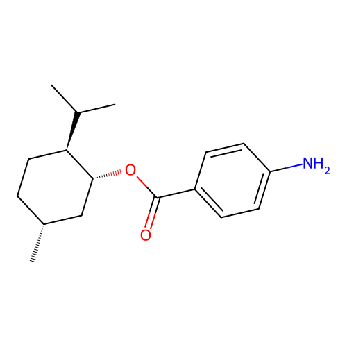 (1r,2s,5r)-5-Methyl-2-(propan-2-yl)cyclohexyl 4-aminobenzoate structure