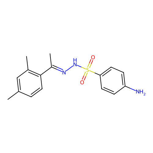 4-amino-N-[(E)-1-(2,4-dimethylphenyl)ethylideneamino]benzenesulfonamide structure