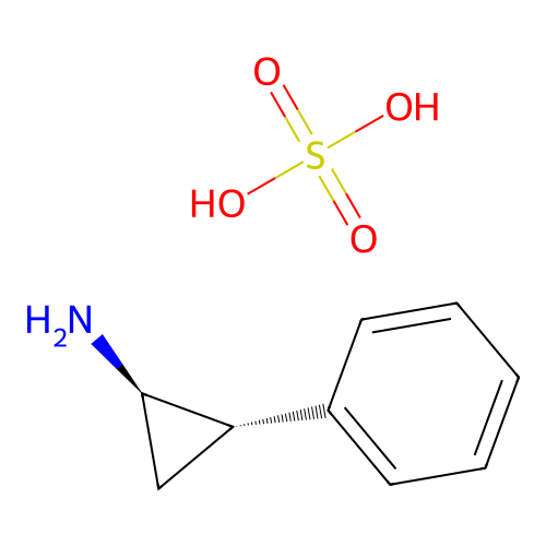 (1R,2S)-2-phenylcyclopropan-1-amine; sulfuric acid structure