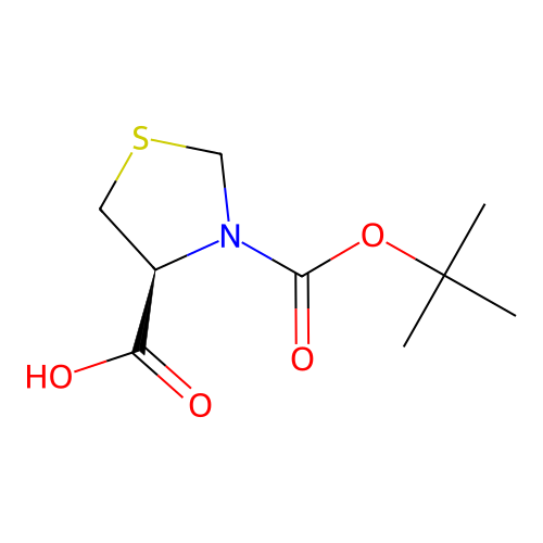 (4S)-3-[(tert-butoxy)carbonyl]-1,3-thiazolidine-4-carboxylic acid structure