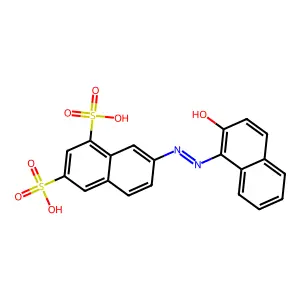 7-[(2-Hydroxynaphthalen-1-yl)diazenyl]naphthalene-1,3-disulfonic acid structure