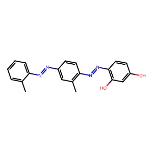 (4E)-3-Hydroxy-4-(2-{2-methyl-4-[(E)-(2-methylphenyl)diazenyl]phenyl}hydrazinylidene)cyclohexa-2,5-dien-1-one structure