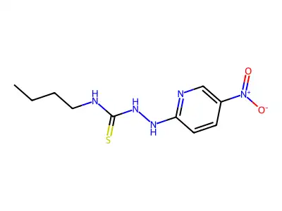 N-Butyl-2-(5-nitropyridin-2-yl)hydrazine-1-carbothioamide structure