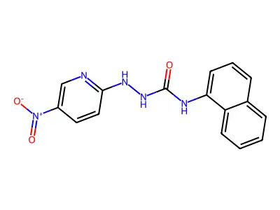 N-(Naphthalen-1-yl)-2-(5-nitropyridin-2-yl)hydrazine-1-carboxamide structure