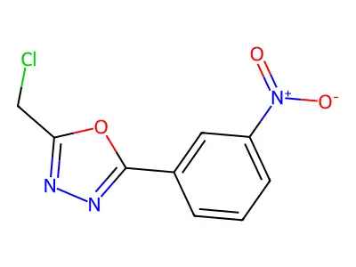 2-Chloromethyl-5-(3-nitro-phenyl)-(1,3,4)oxadiazole structure