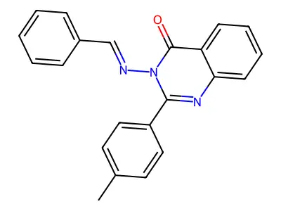 3-(Benzylideneamino)-2-(4-methylphenyl)quinazolin-4-one structure