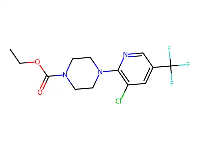 Ethyl 4-[3-chloro-5-(trifluoromethyl)pyridin-2-yl]piperazine-1-carboxylate structure