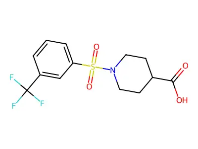 1-((3-(Trifluoromethyl)phenyl)sulfonyl)piperidine-4-carboxylic acid structure