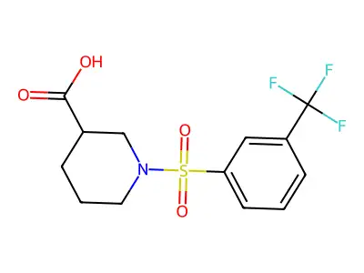 1-[3-(Trifluoromethyl)benzenesulfonyl]piperidine-3-carboxylic acid structure