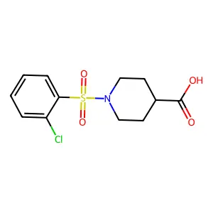 1-[(2-Chlorophenyl)sulfonyl]piperidine-4-carboxylic acid structure