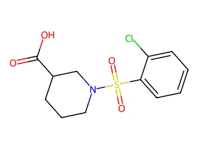 1-[(2-Chlorophenyl)sulfonyl]piperidine-3-carboxylic acid structure