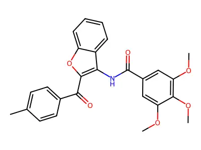 3,4,5-trimethoxy-N-[2-(4-methylbenzoyl)-1-benzofuran-3-yl]benzamide structure