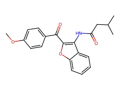 N-[2-(4-methoxybenzoyl)-1-benzofuran-3-yl]-3-methylbutanamide structure