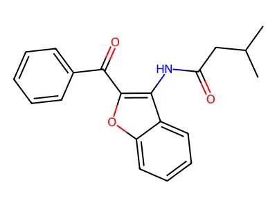 N-(2-benzoyl-1-benzofuran-3-yl)-3-methylbutanamide structure