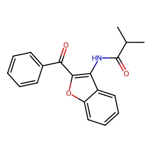 N-(2-benzoyl-1-benzofuran-3-yl)-2-methylpropanamide structure