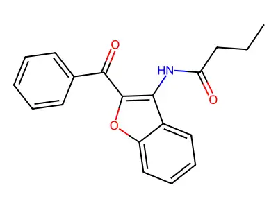 N-(2-benzoyl-1-benzofuran-3-yl)butanamide structure