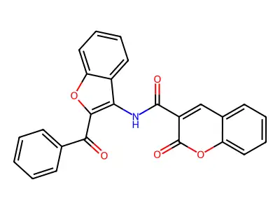 N-(2-benzoyl-1-benzofuran-3-yl)-2-oxo-2H-chromene-3-carboxamide structure