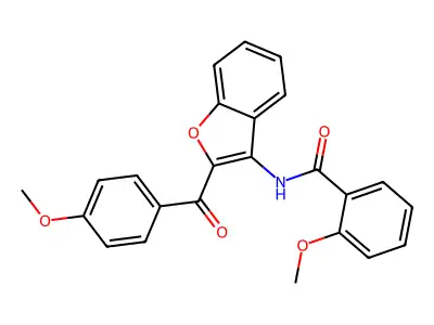 2-methoxy-N-[2-(4-methoxybenzoyl)-1-benzofuran-3-yl]benzamide structure