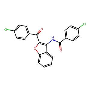 4-chloro-N-[2-(4-chlorobenzoyl)-1-benzofuran-3-yl]benzamide structure