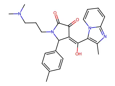 1-[3-(dimethylamino)propyl]-3-hydroxy-4-{2-methylimidazo[1,2-a]pyridine-3-carbonyl}-5-(4-methylphenyl)-2,5-dihydro-1H-pyrrol-2-one structure