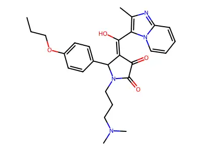 1-[3-(dimethylamino)propyl]-3-hydroxy-4-{2-methylimidazo[1,2-a]pyridine-3-carbonyl}-5-(4-propoxyphenyl)-2,5-dihydro-1H-pyrrol-2-one structure
